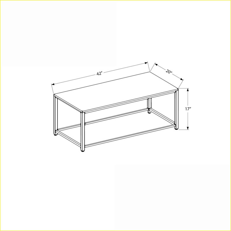 Table basse rectangulaire 42 po en terre cuite brune avec base en métal, décoration de salon multi-usage