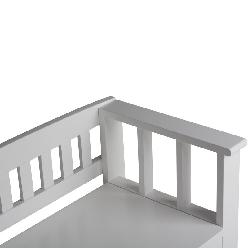 Acadian 48"W Solid Wood Transitional Storage Bench with Lift-Up Lid and Spacious Storage, White, 22.5" H x 48" W x 17" D