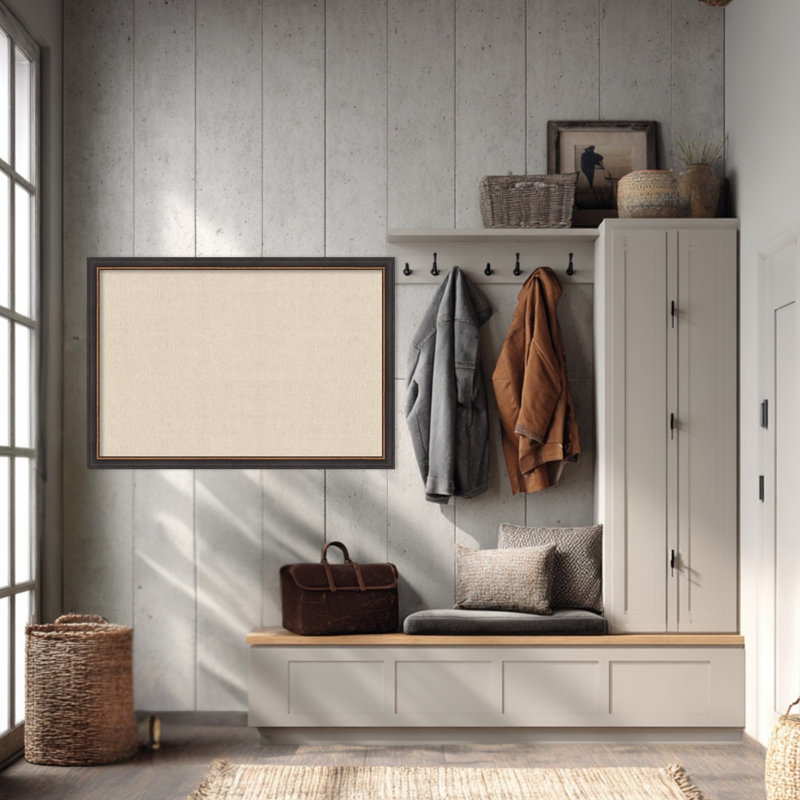  Tableau d'affichage encadré en tissu, lin naturel par Creative Bunch Studio, Taille du tableau 36 x 24