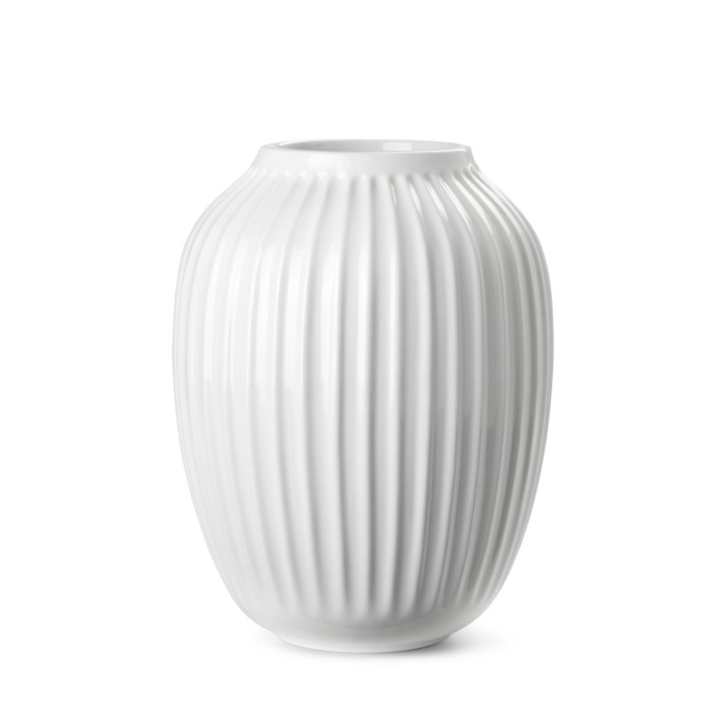 Hammershøi Handmade Table Vase, White, 4.1" H x 3.3" W x 3.3" D