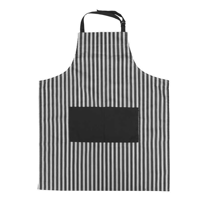 Adjustable Striped Apron, Black/White