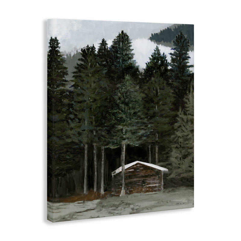 «Log Cabin Forest Thicket», art mural sur toile par Stellar Design Studio, H 20 po x l 16 po