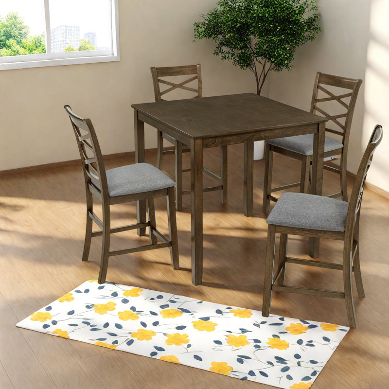 Ensemble de table de salle à manger moderne en noyer, bois et bois aggloméré, idéal pour la cuisine et la salle à manger