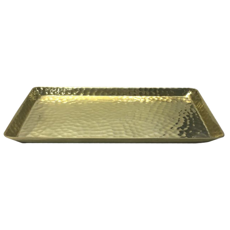  Plateau de service martelé, H 1 po x l 9,75 po x P 5,75 po, Rose Gold