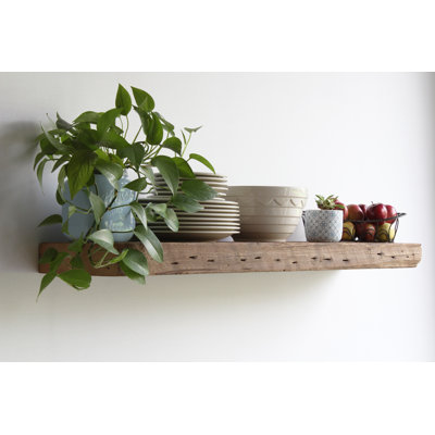 Bugbee 2 Piece Reclaimed Barn Wood Solid Wood Floating Shelf