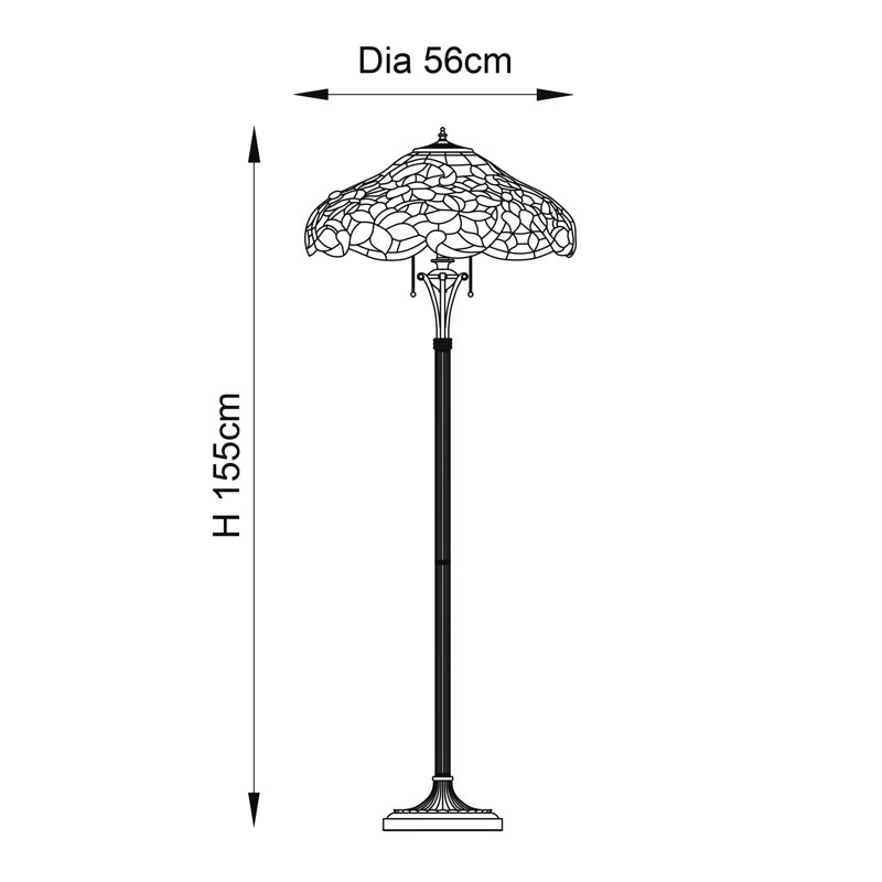 Wesleyan 155cm Dark Bronze Traditional Floor Lamp