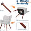 Chaises de salle à manger rembourrées modernes, chaises de cuisine à dossier haut de style Mid-Century avec pieds en chêne pour la maison et le café-526883876
