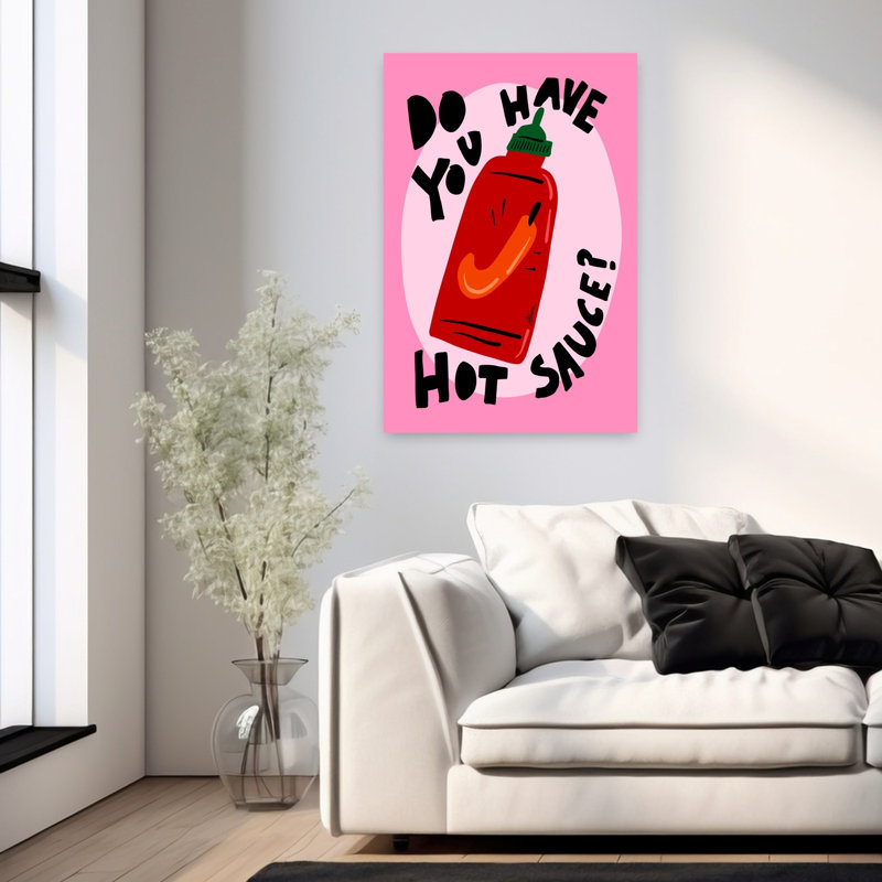 «Hot Sauce», art mural moderne et vibrant, H 36 po x l 24 po