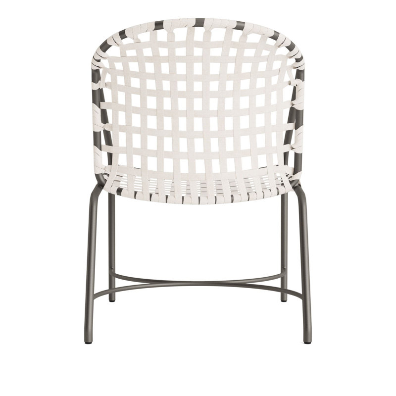 Kantan Outdoor Lounge Chair, Mica/White Suncloth Lace