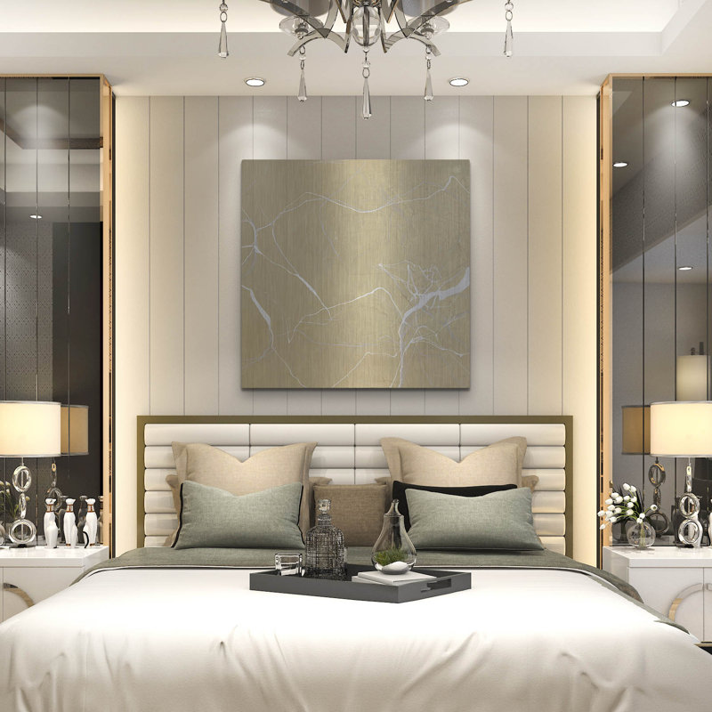  «Gold Marble Variation» par Design Fabrikken, art mural en métal, H 36 po x l 36 po