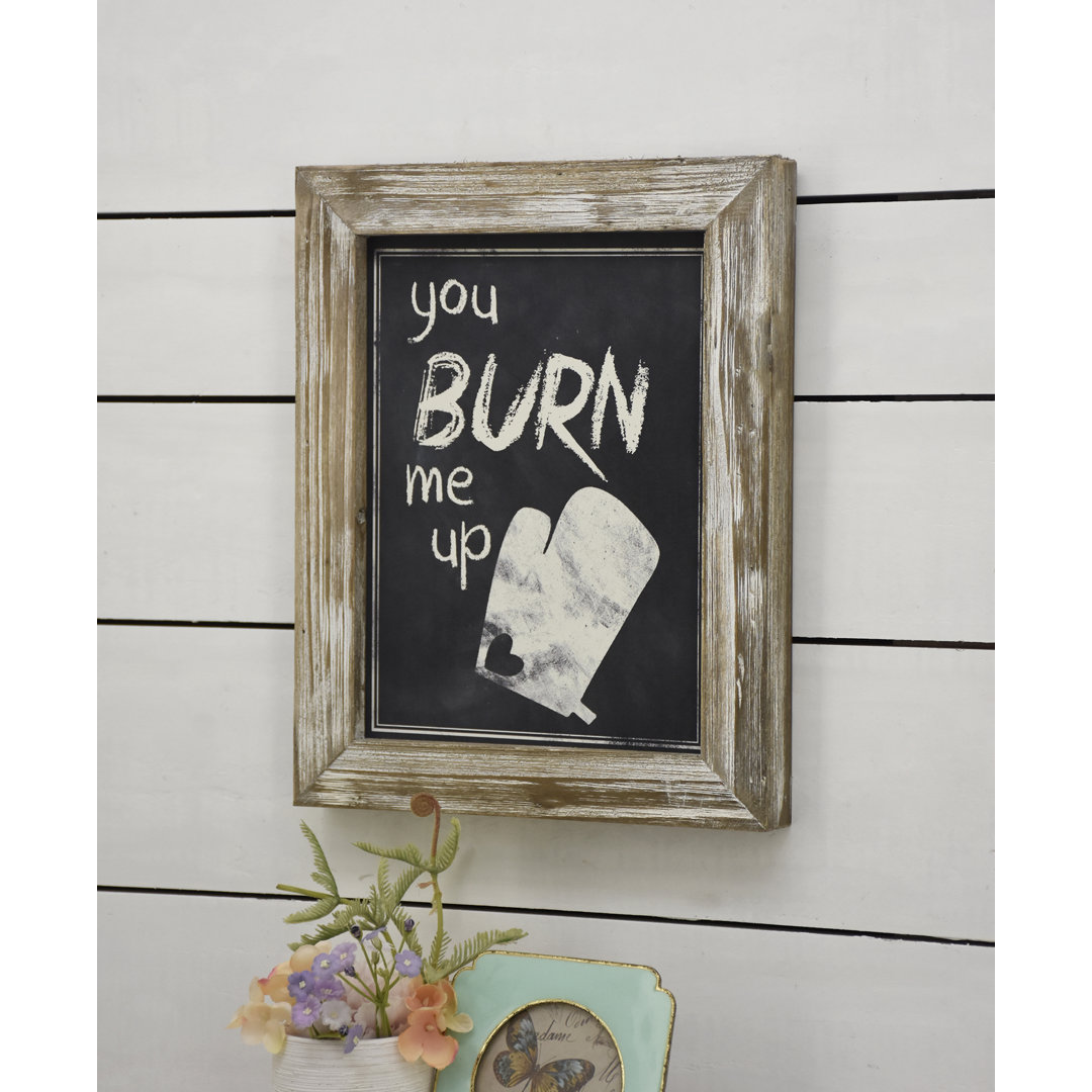 Vintage Wood Framed Kitchen Sign Handmade Wall Decor on Solid Wood Trinx