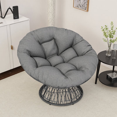 Fauteuil papasan ergonomique Cloud-Comfort avec tissu toutes saisons - gris 41,5 po
