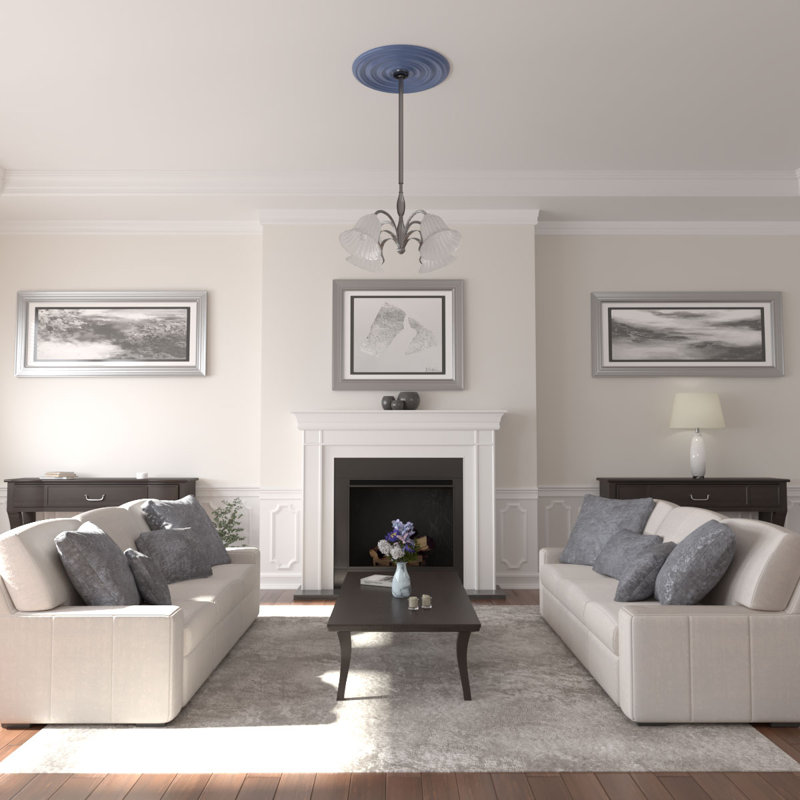 Endurathane Carton Smooth Ceiling Medallion, 29 1/8"OD x 1 1/2"P (Fits Canopies up to 9 1/8"), Hand-Painted Americana Finish