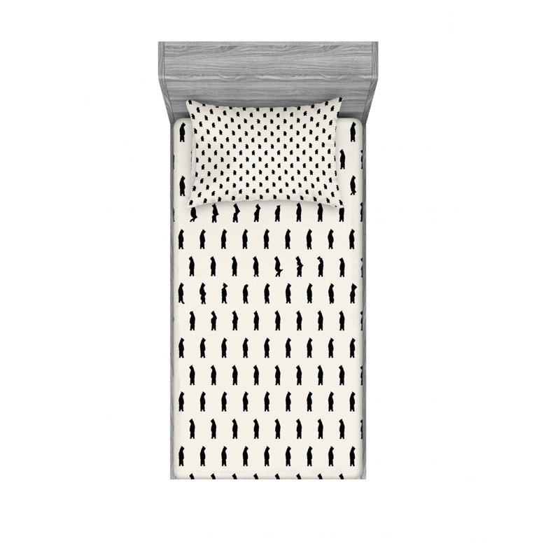 Microfiber Sheet Set, Twin XL Sheet Set with Fitted Sheet, Geometric 3