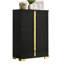 Finition noire et dorée Commode de style contemporain en métal 1pc Pieds de support en métal de conception moderne-475347980
