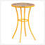 Table d'appoint d'extérieur avec plateau en mosaïque et pieds en métal, jaune