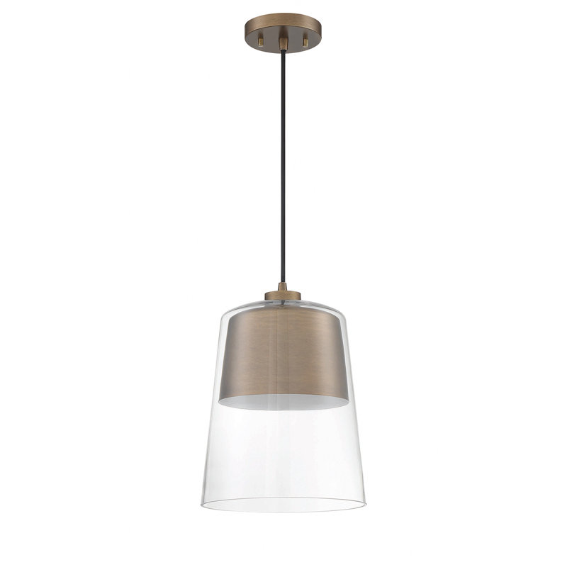 Luminaire suspendu noir 1 lumière Haverville, Laiton, Laiton