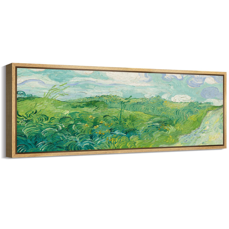 Rustic Countryside Green Fields Vibrant Countryside Antique Retro Fine Art Art, reproduction d'art encadrée décorative
