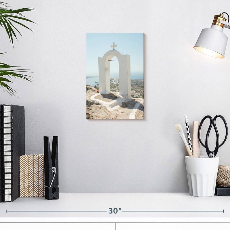 Aime White Santorini Cross, 12" H x 8" W
