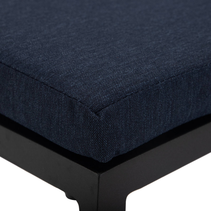 Tabouret de bar Chelsea Patio avec structure en aluminium thermolaqué et coussin amovible, Bleu