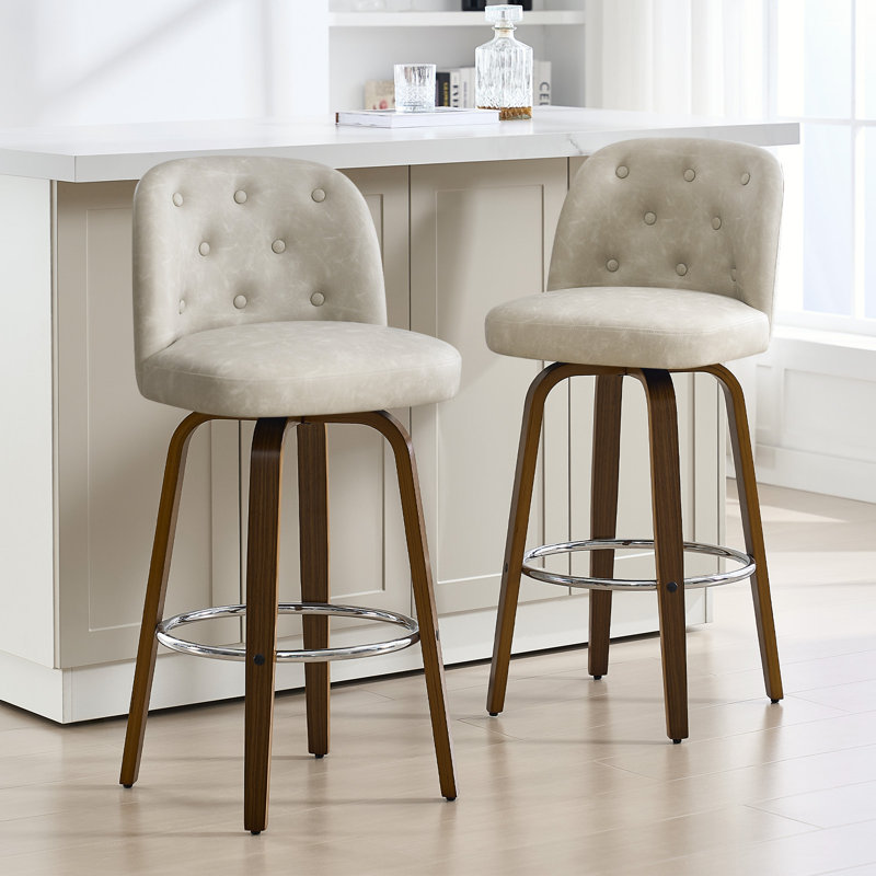 Tabouret pivotant rembourré, Grège, 3, Tabouret de bar (siège d'une hauteur de 29 po)