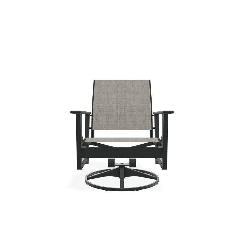 Wexler Outdoor Swivel Lounge Chair, Graphite, Destiny Steel