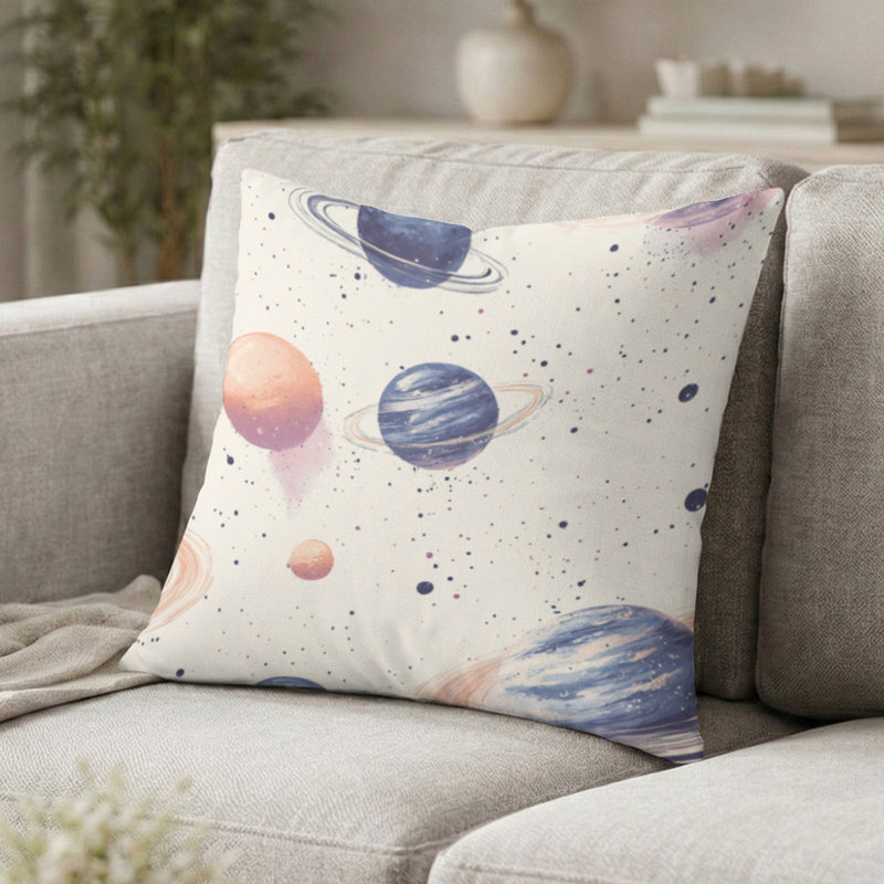 Coussin Starburst - coussin imprimé pastel bleu, H 18 po x l 18 po
