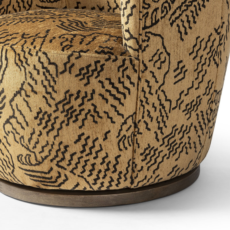 Aurora 26" Wide Swivel Armchair, Balkan Ochre Rayon / Viscose