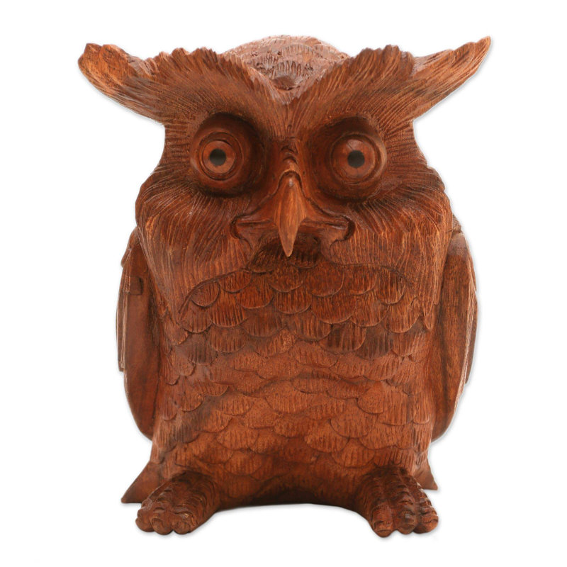 Sculpture reine et hibou Rex