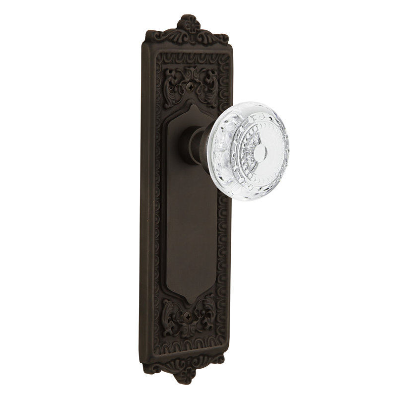 Egg & Dart Plate with Crystal Meadows Knob, Oil-Rubbed Bronze