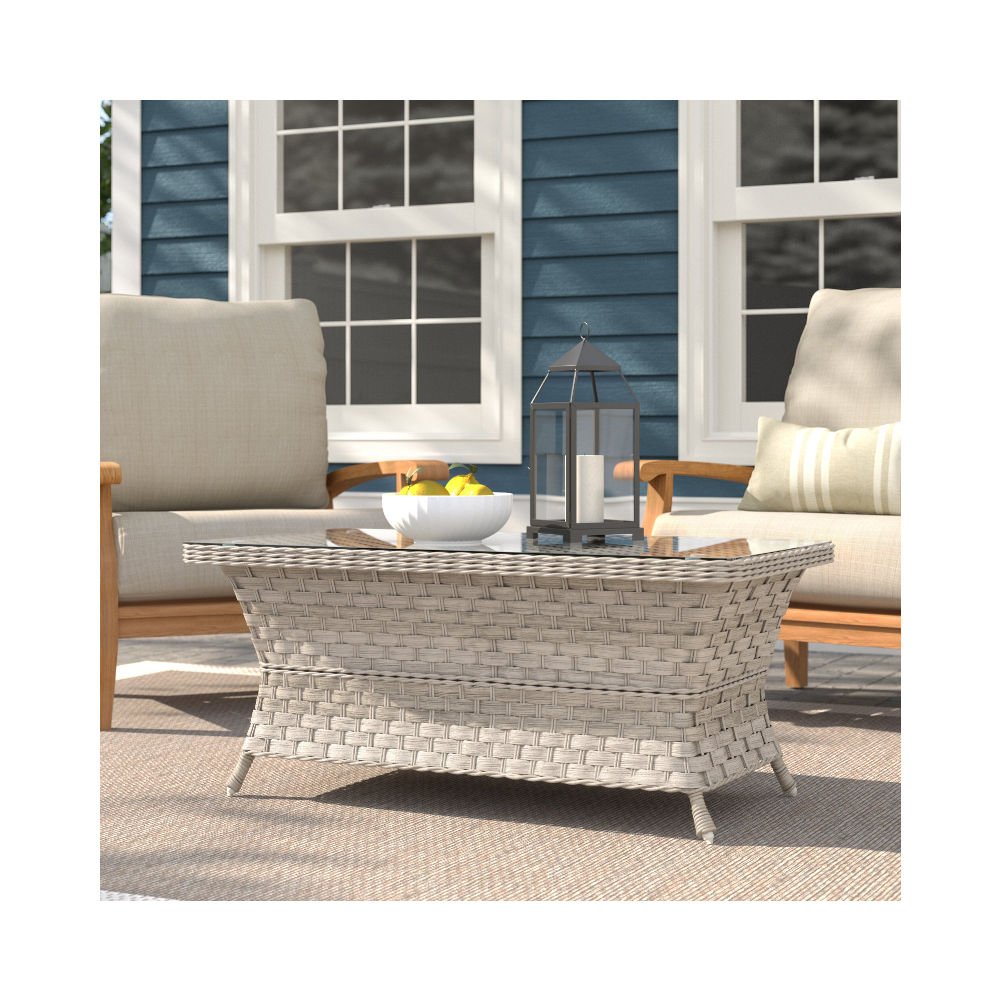 Sky 42'' Glass Outdoor Coffee Table