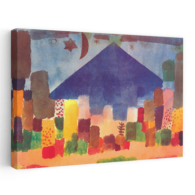 Egyptian Night Abstract Classic Colorful Violet Mountain Nature Wall Art Print