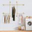 Industrial Style Gold Iron Wall Mounted Clothing Display Racks With 5 Hanging Rods