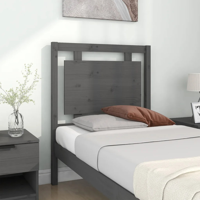 Schiavo Solid Wood Headboard, 80.5 x 100 cm, Grey