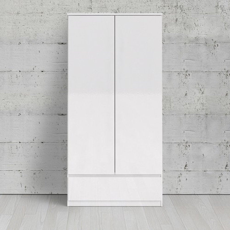 Ahlyssa 2 Door Solid Wood Wardrobe