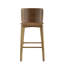 Tabouret de bar d'intérieur en bois, finition noyer, ensemble de 2