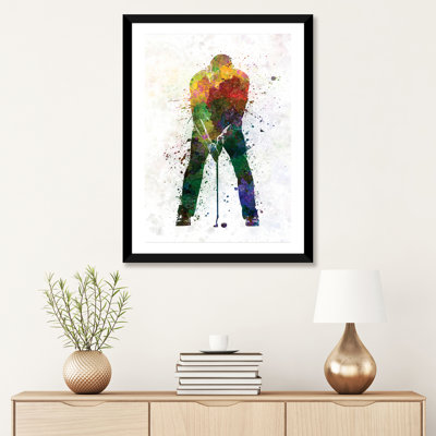 «Golfeur Putting Silhouette» par Paul Rommer - impression d'art graphique