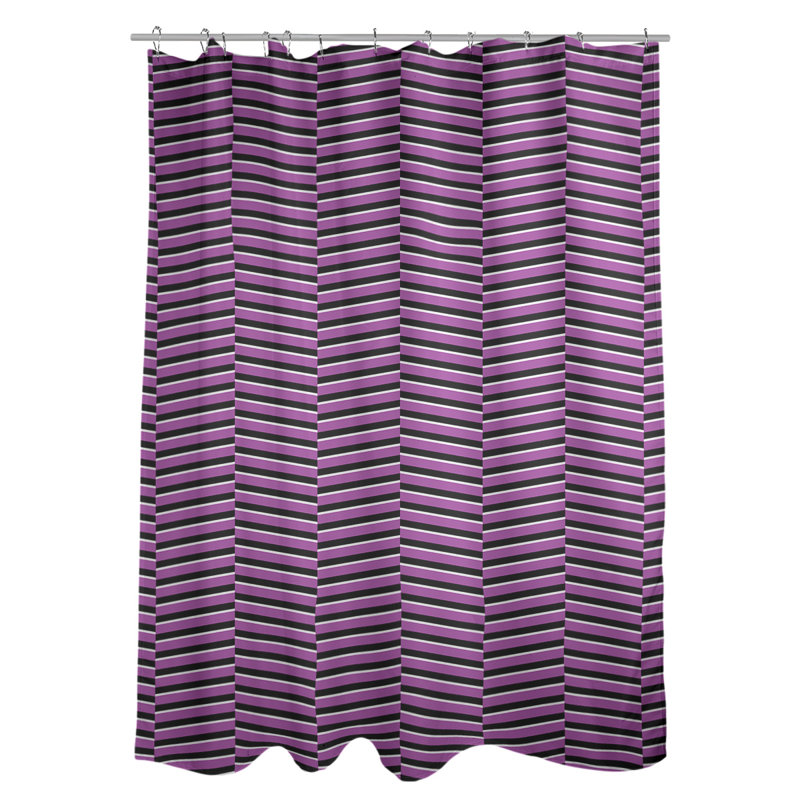 Rideau de douche simple à rayures rompues, Violet