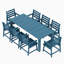 Un grand ensemble de salle à manger adapté à la pelouse de la cour, comprenant une table ultra-longue et 8 chaises, spécialement conçu pour les réunions de famille haut de gamme-820027028