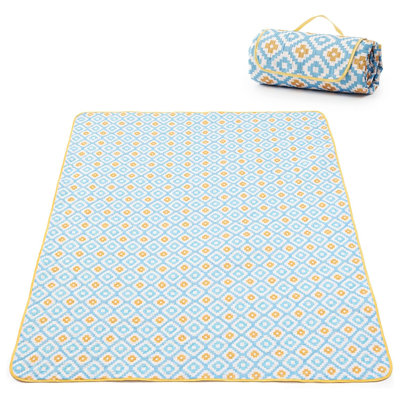 Tapis de pique-nique d'extérieur imperméable Adivo, 200 x 200 cm, bleu, camouflage, polyester