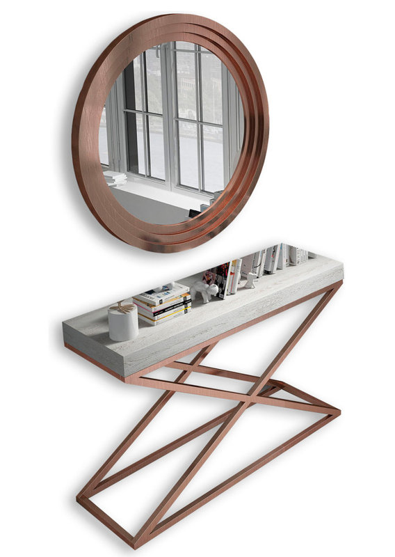 Ensemble de console et de Miroir Saphire, H 29,5 po x l 31,25 po x P 15,6 po
