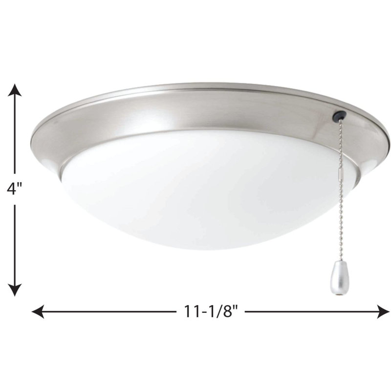 Ventilateur de plafond universel 1 lumière, Nickel brossé