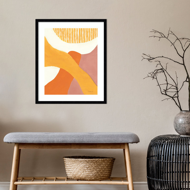 «Retro Abstract VI Bright» par Danhui Nai, reproduction d'art encadrée, Noir, L 21 po x H 25 po