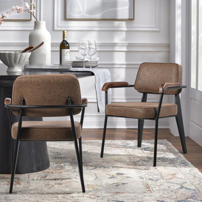 Leather Seat Reception Chair with Metal Frame