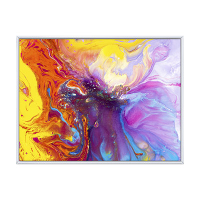 Mauve, orange et rose liquide I - Peinture sur toile