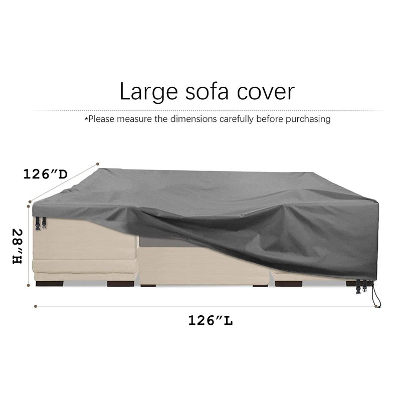 Waterproof Patio Dining Set Cover, 28" H x 126" W x 126" D