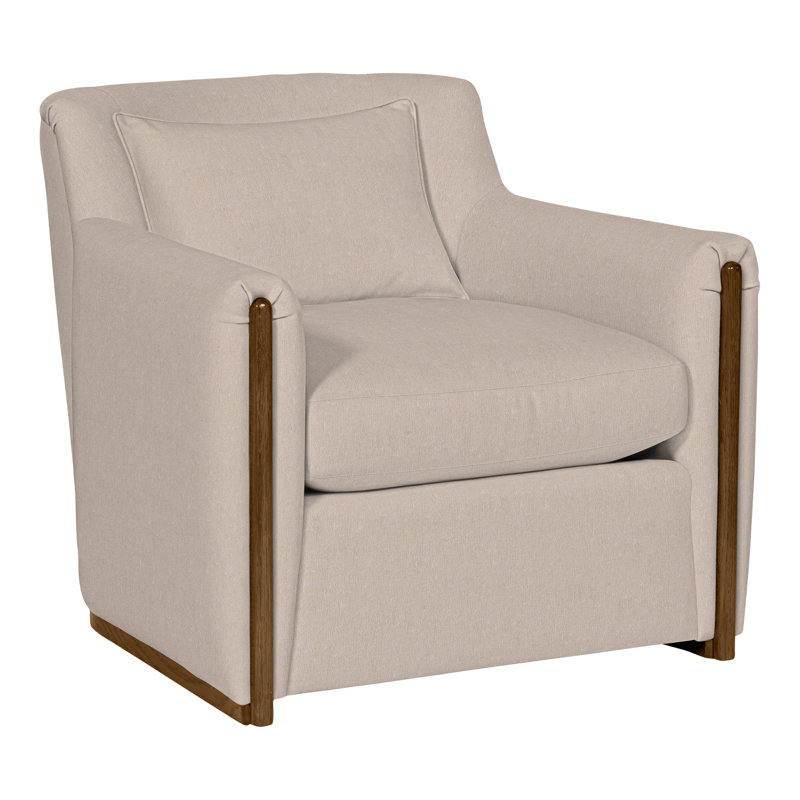 Thom Filicia Home 32.5" Wide Upholstered Armchair, Dove Gray, Jiggles Fawn 100% Polyester