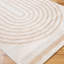 Ivory Beige Modern Washable Rug, Geometric Anti-Slip Rug For Living Room, Dining Room, Bedroom, Kitchen-1947402916