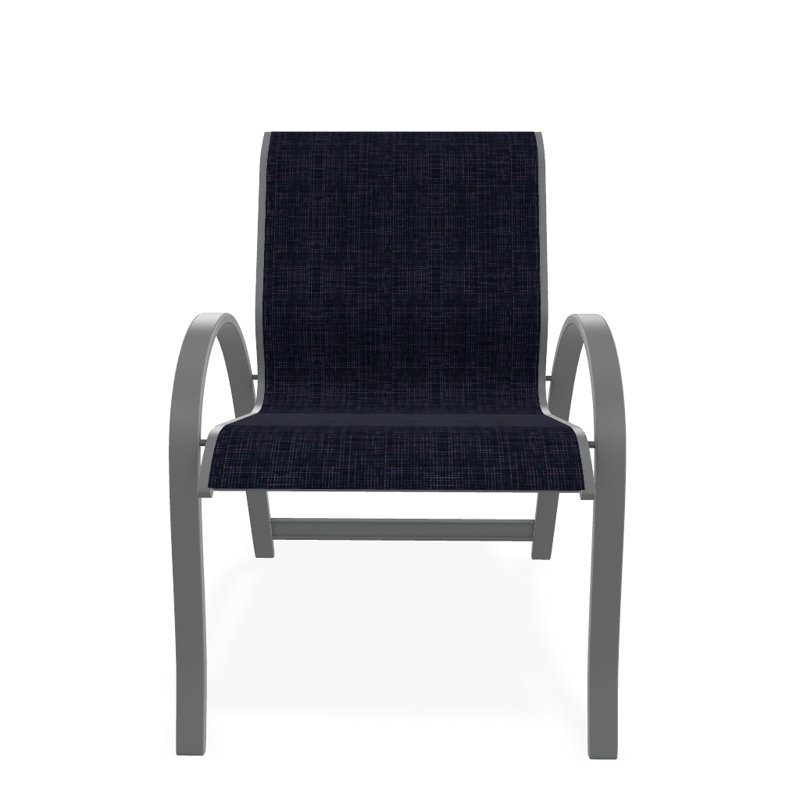 Fauteuil de salle à manger empilable Hiraku, Bleu marine Moments, Graphite
