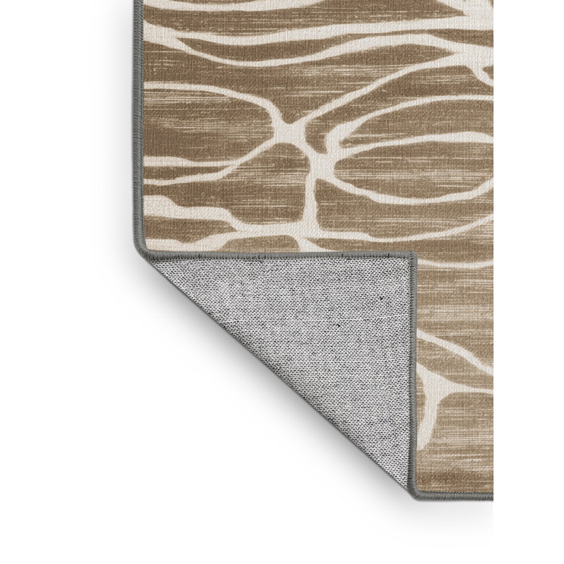 Tapis abstrait gris lavable à la machine, Rectangle 6 pi x 9 pi